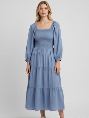 NWT J. Crew blue long dress. Size XS.